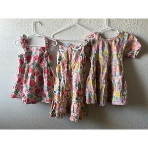 Toddler Girl Floral Dress Bundle Carters Gymboree Wonder Nation Size 2T 3pc Lot